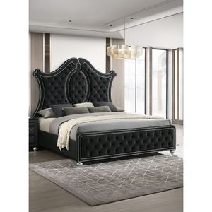 Cabecera de Cama King Moderna y Lujosa con Diseño Acolchado, Adorno de Tachuelas Intrincadas y Patrón de Diamantes, Camas Tapizadas de Lujo - Product Image 2