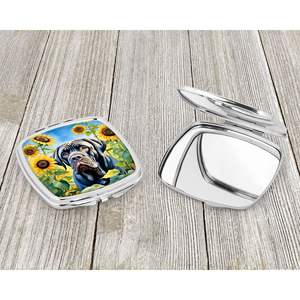 Mastín Napolitano girasoles compacto plegable de mano espejo de maquillaje de viaje regalo decorativo de bolsillo para mujeres y niñas - Product Image 3
