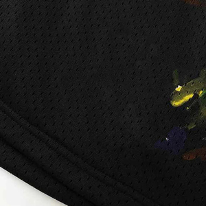 กางเกงบาสเก็ตบอลสีขาวสำหรับผู้ชาย โลโก้ด้านหน้า สายรัดเอว ความยาวปานกลาง สวมใส่สบาย ระบายอากาศได้ดี กันน้ำ แห้งเร็ว 100% - Product Image 6