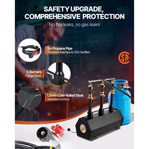 Fornace Portatile a 3 Bruciatori a Propano 2600F, Grande Capacità, Esagonale, per la Fabbricazione di Coltelli e la Lavorazione del Ferro - Product Image 4
