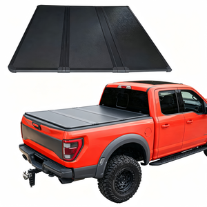 Couverture de benne universelle pour pick-up, pliable en trois parties, avec éclairage LED, en aluminium, pour Ranger F150 RAM D-Max <span class=keywords><strong>Silverado</strong></span> - Product Image 1
