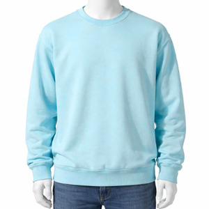 Sweat-shirt personnalisé pour homme, col rond, 100% coton molletonné, coupe ample, couleur unie, épaules tombantes, col et poignets côtelés - Product Image 1