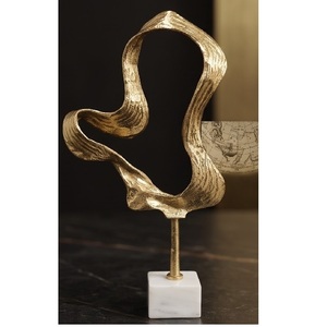 Cast Aluminum <b>Table</b> Sculpture Handmade Eco-Friendly Modern Design Gold Finish Abstract Religious Themes for Living Room Home - Product Image 6