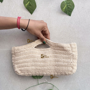 Recién llegado, bolso de cintura cuadrado elegante con cierre a presión de estilo Vintage de playa de verano de ganchillo blanco para mujer hecho a mano - Product Image 1