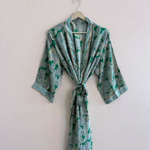 Robe de chambre en soie pour femme, peignoir, cadeau pour demoiselle d'honneur - Product Image 1