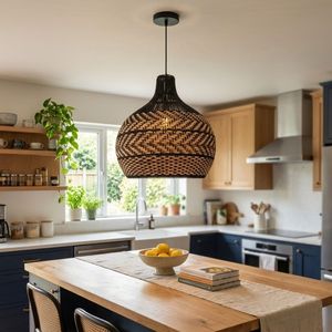 Set of 3 Rattan Lampshades Pendant <b>Light</b> for Indoor Lighting Perfect for Bedroom Kitchen Restaurant Bar Hotel Restaurant Decor - Product Image 5