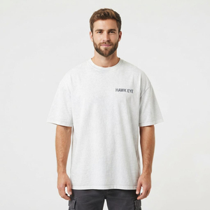 T-shirts pour hommes personnalisés en soie/coton, coupe classique, effet délavé, sportifs, à séchage rapide, respirants et ultra-fins - Product Image 5