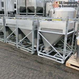 Contenedor Cónico Industrial IBC de 760L |   Tanque de Manipulación de Materiales a Granel de Acero Inoxidable V2A 9794 - Product Image 1