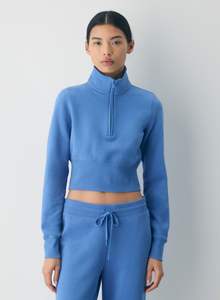 Custom Ladies Half Zip Pullover Y2K Fashion <b>Crop</b> <b>Top</b> Sweatshirt Bulk Apparel USA Manufacturer - Product Image 4