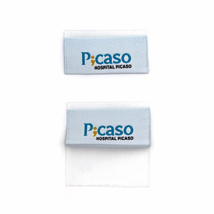 Étiquettes tissées personnalisées de qualité supérieure, découpées au laser, pour vêtements, avec personnalisation du logo de l'entreprise, étiquettes lavables - Product Image 1