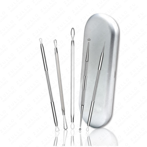 ชุดอุปกรณ์กำจัดสิวเสี้ยนและสิวอักเสบสแตนเลส 5 ชิ้น พร้อมโลโก้และดีไซน์ตามสั่ง ชุดเครื่องมือทำความสะอาดรูขุมขนระดับมืออาชีพ พร้อมกล่องเก็บ - Product Image 2