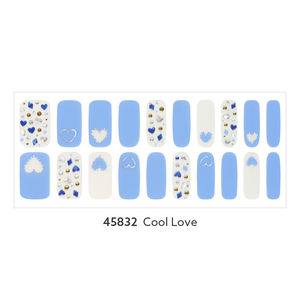 ShineB Gel <b>Nail</b> Strips #45832 Cool Love Gel <b>Nail</b> Stickers Red Blue Color Hologram Jewel Easy Self <b>Nail</b> <b>Art</b> Made in Korea Oem Odm - Product Image 2
