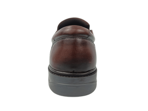 Mocasines de Cuero Marrón para Hombre, Estilo Slip-On, Punta Redonda, Suela Acolchada de TPR, para Oficina, Trabajo, Todas las Temporadas, Estilo Sólido - Product Image 4