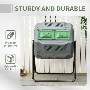 Fertilizzante Composto Grigio da 162L per Esterni con Tamburo Rotante Automatico e Motore Integrato - Product Image 6
