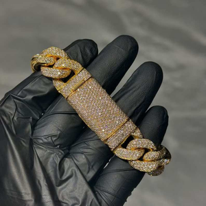 <b>Iced</b> <b>Out</b> Cuban Link Bracelet Gold Hip Hop Luxury Cubic Zirconia Bling <b>Chain</b> Statement Jewelry Fashion Wrist Accessory - Product Image 5