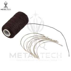 Aiguilles à extensions de cheveux incurvées en forme de C, design le plus récent, acier inoxydable de haute qualité, aiguilles à coudre pour tissage, outil de salon - Product Image 2