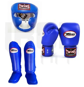 Set de Boxeo TWINS Personalizable: Protector de Cabeza, Protectores de Espinillas, Guantes de Cuero Vacuno Genuino con Cordones, Antideslizantes, Transpirables y Ligeros - Product Image 4