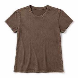 T-shirt vintage délavé pour femme en coton doux, col rond, coupe décontractée oversize, teint en pièce, idéal pour le streetwear - Product Image 4