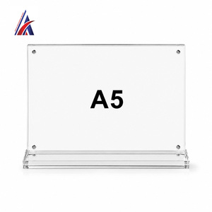 Premium Supplier Acrylic T Stand Magnetic <b>A5</b> Landscape Table Top Sign Holder Clear Menu <b>Frame</b> Double Sided Desk Display Rack - Product Image 6