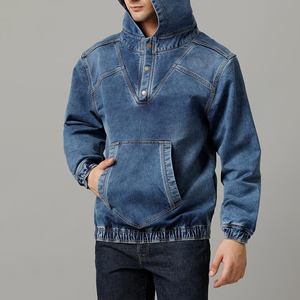 Chaquetas de mezclilla 100% algodón de alta calidad al por mayor, ODM, ecológicas, con efecto desgastado por el sol, de peso pesado, lavadas con ácido, extragrandes y con efecto desgastado. - Product Image 3