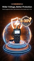 Escáner de Diagnóstico Automotriz AUTOSCAN T300 OBD2, Lector de Códigos de Error del Motor, Probador de Batería, Multicolor, para Vehículos de 12V y 24V
