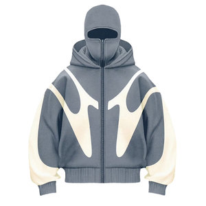 เสื้อฮู้ดดี้ทรงโอเวอร์ไซส์ ผ้าฝ้าย 100% คุณภาพสูง แบบเฟรนช์เทอร์รี่ ล้างสีแบบแอซิดวอช ทรงดรอปโชว์เดอร์ ซิปครึ่งตัว ปิดหน้า  ย้อนยุคสไตล์ Y2K สตรีทแวร์ - Product Image 3
