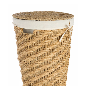Premium Seagrass Water Hyacinth Storage Basket Large Size, Vietnam Handwoven <b>Laundry</b> Hamper with Lid, Nice Style Wholesale - Product Image 3