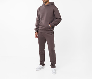Sweat-shirt à capuche pour homme, couleur unie, avec poche, coupe ample, décontracté, pour l'hiver, 100% coton, molleton tricoté, séchage rapide - Product Image 4