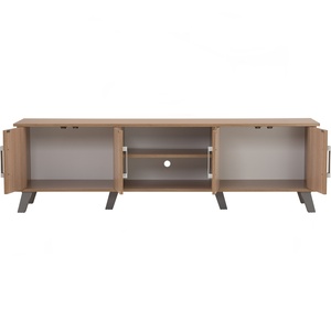 Modern Minimalist <b>Laminated</b> Board TV Cabinet Low board Media Console Entertainment Center with Four Storage Side Doors - Product Image 3