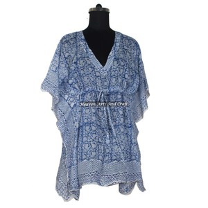 Robe de soirée africaine pour femmes, robes ethniques, robes courtes kaftan pour femmes KFCS024, meilleure fabrication de robes pour femmes avec impression à la main - Product Image 4