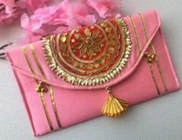 Dompet buatan tangan India ramah lingkungan Gota Pati untuk kerja mewah desain amplop pernikahan dompet hadiah buatan tangan dompet pernikahan amplop
