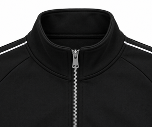 Survêtement unisexe noir avec veste zippée et pantalon de jogging, couleur unie, poches latérales, coupe classique, idéal pour l'automne - Product Image 3
