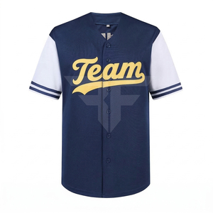 Camiseta de Béisbol Personalizada con Transferencia Térmica para Hombre, Adulto, con Botones, Manga Corta, 100% Poliéster, para Deportes de Equipo, Tallas Grandes - Product Image 1