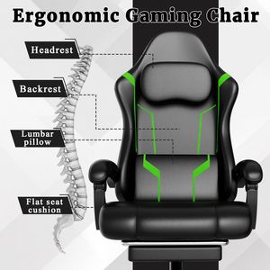 Sedia da Gaming Ergonomica Elettronica Regolabile in Altezza con Cuscino a Molle e Poggiapiedi - Product Image 4