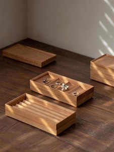 Handmade Natural Wood Jewelry Organizer <b>Box</b> Stackable <b>Drawer</b> Style Jewelry Display <b>Storage</b> Case for Rings Earrings Necklaces - Product Image 6