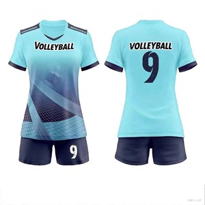 Wholesale High Quality Printed Sublimation <b>Volleyball</b> Uniform Design Male Female Girls Long Half Sleeve Moisture Wicking - Product Image 2