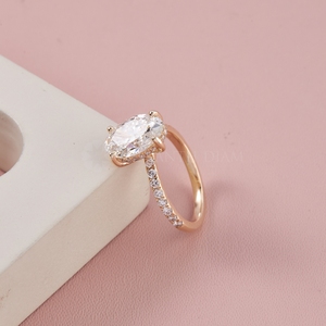 Trendy Design Oval Cut Yellow Gold Pave Diamond <b>Ring</b> with IGI Certified & VVS Clarity for Women's from <b>Indian</b> Supplier - Product Image 3