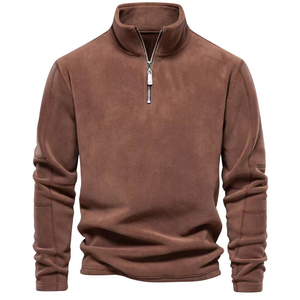 100% Pure Cashmere Men's Half-High Zipper Collar Warm Winter Thickened Solid Color Knitted Non-Iron Treatment <b>Sweater</b> - Product Image 6