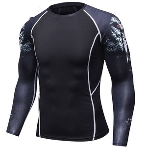 บริการ OEM ปี 2026 เสื้อรัดกล้ามเนื้อผู้ชายแบบเรียบสำหรับ BJJ พิมพ์ลายด้วยความร้อนแบบกำหนดเอง แขนยาว ผ้าสแปนเด็กซ์/โพลีเอสเตอร์ พร้อมสีและขนาดที่กำหนดเองได้ - Product Image 3