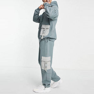 Conjunto Deportivo de Invierno para Hombre, 2026, Alta Calidad, Grueso, 100% Poliéster, Felpa, Casual, Liso, al por Mayor - Product Image 2