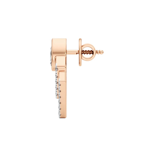 Boucles d'oreilles clous en or rose avec diamant taille poire, bijoux de luxe géométriques pour femme, parfaits pour les soirées - Product Image 3