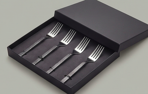 Ensemble de fourchettes en acier inoxydable poli mat, design minimaliste, compatibles lave-vaisselle, manche en métal, couverts pour les tables de mariage - Product Image 6