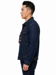 Veste en jean pour homme très tendance, décontractée, avec tissu résistant, fermeture à boutons, poches poitrine, coupe élégante pour un usage quotidien - Product Image 2