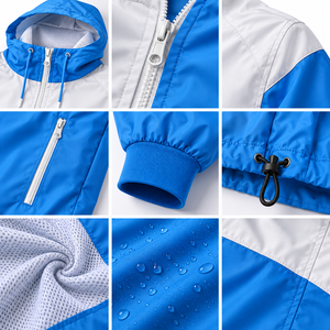 Chaqueta Cortavientos para Hombre, Grosor Estándar, Personalizable, con Capucha y Cremallera Completa, para Correr y Entrenar, Ecológica, Transpirable y de Secado Rápido - Product Image 3