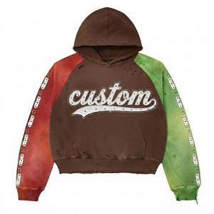 Sweat à capuche zippé unisexe en polaire avec broderie 3D personnalisée, manches raglan, coupe classique, style streetwear, poche imprimée - Product Image 3
