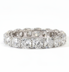 Bague de mariage étincelante en diamant de laboratoire taille coussin Infinity, en argent sterling massif 925, or blanc 14K 18K - Product Image 1