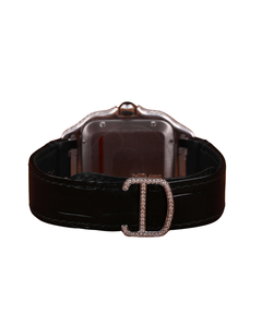 Reloj de Diamantes Moissanite con Esfera Romana y Correa de Goma Negra para Exportación, Reloj de Diamantes Estilo Hip Hop, Regalo para Hombre - Product Image 4