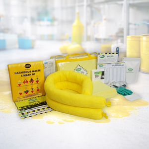 SABER Eco-Friendly Chemical Spill Response Kit 20L Absorbent <b>Pads</b> Bags Gloves Safety Glasses Lab Factory Use - Product Image 1