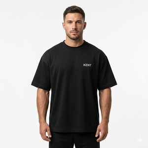 เสื้อยืดออกกำลังกายแบรนด์ส่วนตัว เสื้อยืดฟิตเนสแบบกำหนดเอง เสื้อผ้ากีฬา Unisex ผ้าฝ้าย 100% ระบายอากาศได้ดี ทรงโอเวอร์ไซส์ น้ำหนักเบา - Product Image 2