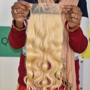 Raw cutícula alineado Genius trama rubia 5*5 cierre Bodywave máquina de cabello doble trama vietnamita virgen templo cabello humano - Product Image 6